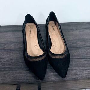 torrid Black Pointed-Toe Mesh Accent Flats